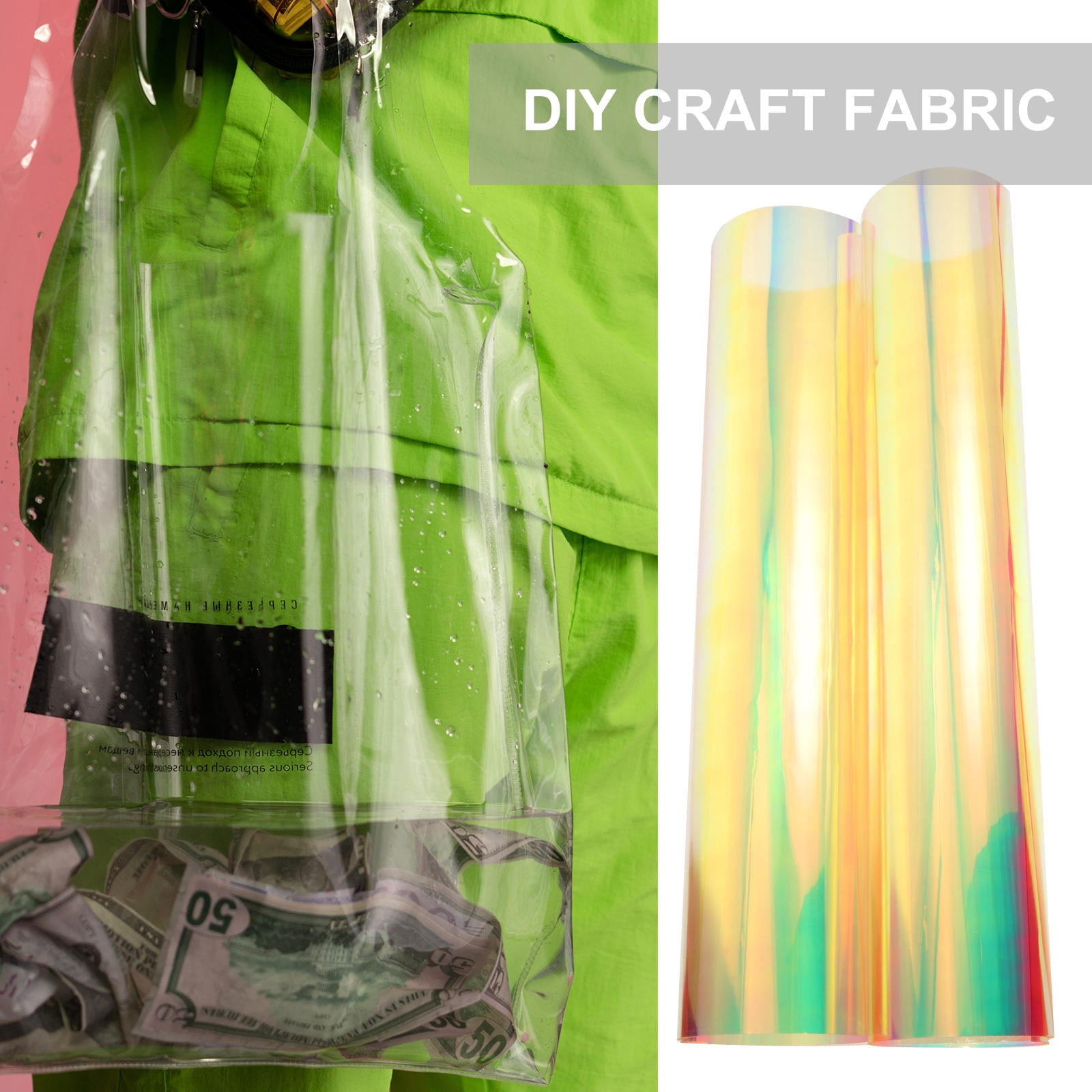 Worgeous Iridescent Holographic Golden PVC Fabric Sheet 37.4 x 19. Crafts and Projects