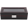 thumbnail image 2 of Slot 5 Slot Watch Box Travel Carbon Fiber Case Jewelry Display Storage Collector Organizer, 2 of 8