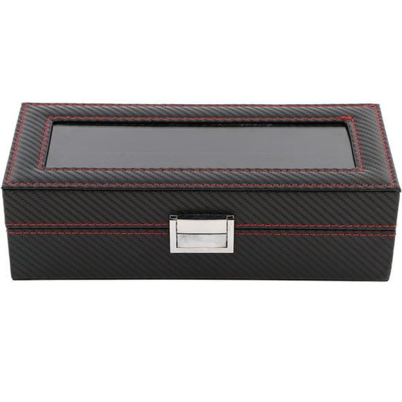 Watch Box 5 Slot Watch Box Watch Case Watch Travel Case Carbon Fiber Watch Box 5 Slot Watch Box Travel Carbon Fiber Case Jewelry Display Storage Collector Organizer