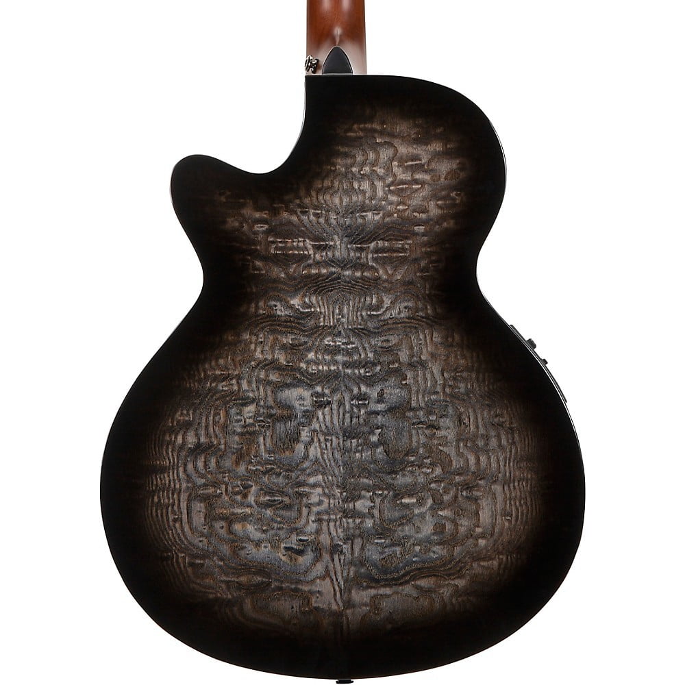 Mitchell MX430QAB Exotic Series Acoustic-Electric Guitar - Midnight Black Edge Burst