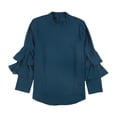 thumbnail image 1 of Blusa con volantes en niveles Alfani Verde Pequeña, 1 of 1