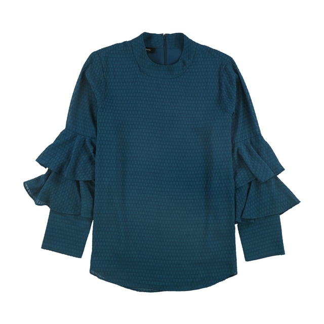 Blusa con volantes en niveles Alfani Verde Pequeña
