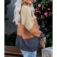 thumbnail image 3 of Suéter de punto con bloques de color para mujer, cuello redondo, manga larga, informal, suelto, para invierno, 3 of 7