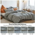 thumbnail image 5 of Simple&Opulence 100% Linen Duvet Cover Set 3pcs Natural French Basic Style Washed Flax Solid Color Breathable Soft Farmhouse Bedding with Button Closure (Ultimate Grey, Queen), 5 of 6
