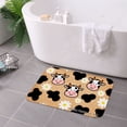 thumbnail image 3 of FJPT Non Slip Flannel Polyester Floor Mat With Cute Cow And Daisy Pattern For Bathroom Kitchen Bedroom Decor 16x24 inch, 3 of 5