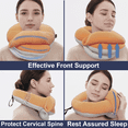 thumbnail image 5 of BUYUE Travel Neck Pillows for Airplanes, 360° Head Support Sleep for Long Flight, Skin-Friendly & Breathable, Kit with 3D Contoured Eye Mask, Earplugs and Storage Bag (Adult, Orange, 90+ lbs), 5 of 6