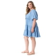 thumbnail image 2 of Jessica Simpson Women's Plus Size Adalle Tiered Denim Mini Dress, Sizes 0X-5X, 2 of 5