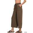 thumbnail image 2 of Zenana Women's Woven Crepe Elastic Waist Cropped Pants – Effortless Style & All-Day Comfort, 2 of 5