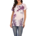 thumbnail image 2 of ZAXARRA Femmes Été Maternité Allaitement Tops Manches Courtes Col Rond Tie Dye Print en Vrac T-shirt, 2 of 9