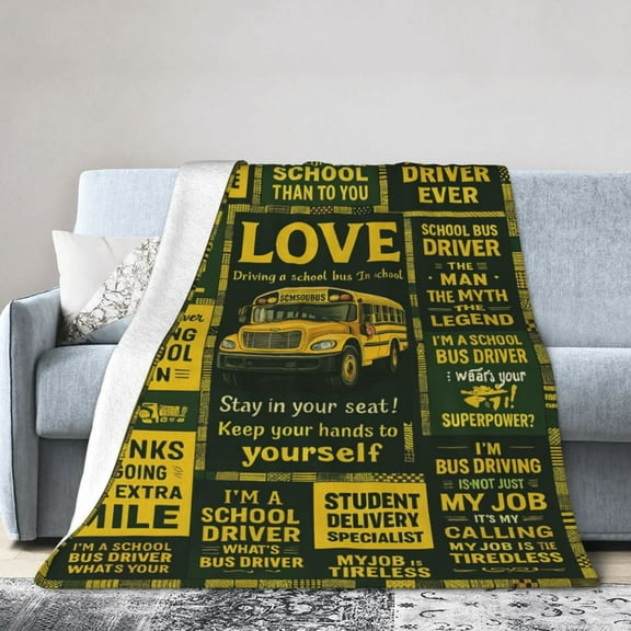 Bus Driver Gifts Blanket,Bus Driver Appreciation Gifts, School Bus Driver Gifts for Men Women, Birthday Gifts for Bus Driver, Thank You for School Bus Driver Back to School GiftsThrow Blanket 50x40
