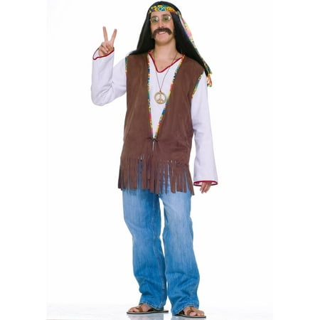 Faux Suede Hippie Vest Costume - Standard (One-Size)