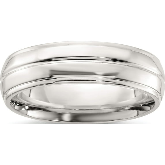 Sterling Silver Ss 6mm Polished Fancy Band Size 7 Made In United States qwb103-7