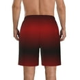 thumbnail image 3 of Kll Red Geometric Perforated Square Background Men'S Casual Summer Beach Shorts Hawaiian Shorts With Pockets-X-Large, 3 of 9