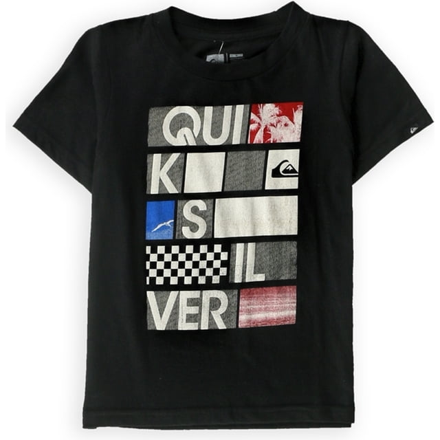 Camiseta gráfica Quiksilver Stonesteps para niños negro 6