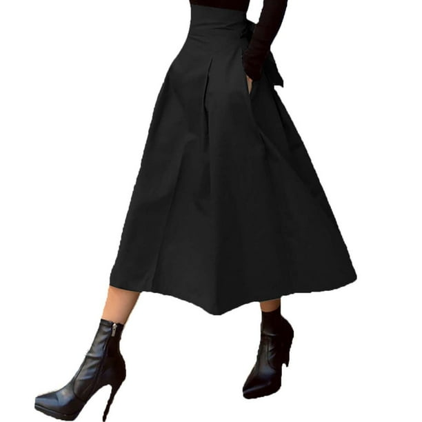 Gibobby ganchos para faldas con pinzas mujer Falda con Falda grande Falda de cintura delgada(Negro, M)