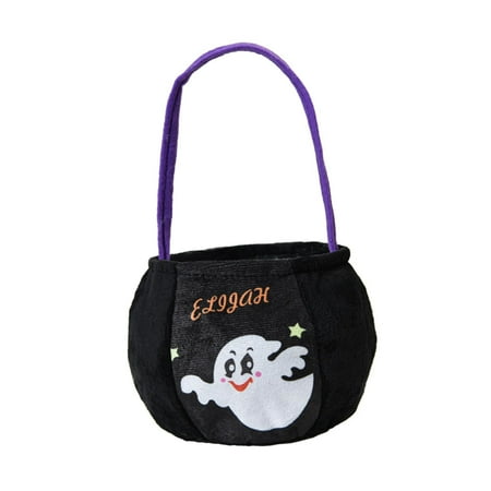 Trick or Treat Bucket Halloween Candy Bag Portable Gift Bag Flannel Construction for Boys Girls Birthday Party