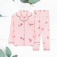 thumbnail image 3 of ZPAQI Women's Long Sleeve Pajama Set with Plaids Striped Print Button Down Sleepwear, 3 of 15