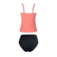 thumbnail image 6 of AHTJRT Two Pieces Bathing Suits for Women Square Neck Swim Tank Tops with Slimming Boy Shorts Sporty Activewear Tankini Sets Pink#01 XL, 6 of 7