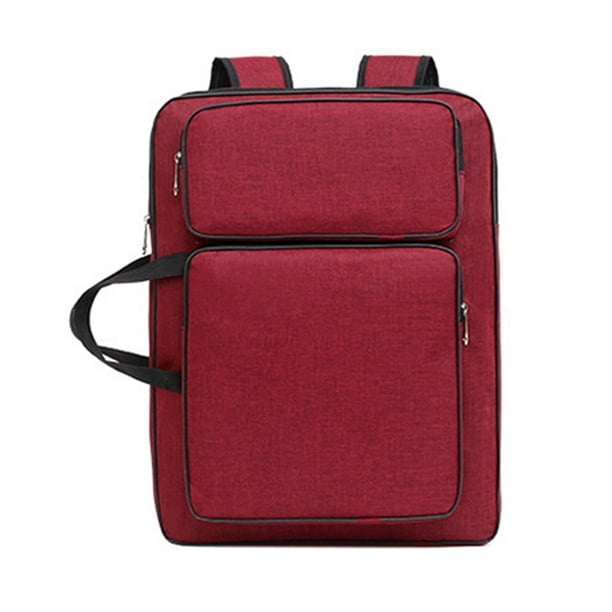 Bolsa de cartera de arte 8K, tablero de dibujo, bolsa de mano impermeable para cartera de artista para lápiz, papel de caballete, suministros de arte, Rojo Sunnimix Caso de la cartera de arte