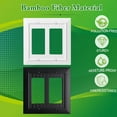 thumbnail image 2 of Beadboard Outlet Covers Wall Plates, Bamboo Fiber Light Switch Covers, Natural Material Electric Receptacle Decorative Switch Plate Outlet Cover Pure White (2 Gang Decorator 2 Pack), 2 of 7