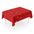thumbnail image 1 of JSDART Blue Falling Snow White Snowflakes on Red Winter Snowfall Flat Tablecloth Table Desk Cover Home Party Decor 60x104 inch, 1 of 1