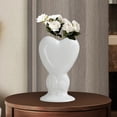 thumbnail image 2 of Jarrón de cerámica moderno con forma de corazón, adorno decorativo, jarrones, centros de mesa Blanco, 2 of 8