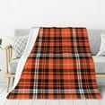 thumbnail image 2 of Halloween Plaid Throw Blankets for Couch Farmhouse Orange Black White Print Throw Blanket Lightweight Soft Warm Cozy Plush Blanket for Bed Sofa Pumpkin Decor 50" x 60", 2 of 5
