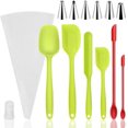 thumbnail image 1 of 14 Pieces Food Grade Silicone Spatulas Set 446°F High Heat Resistant One Piece Design Non-stick Mini Cream Rubber Scraper Kitchen Utensils with Piping Tip Set for Baking, Cooking, Mixing, 1 of 6