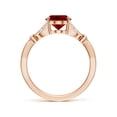 thumbnail image 2 of ANGARA Lab Grown 2 Ct Nature-Inspired Oval Ruby Engagement Ring with Leaf Motifs for Women in 14K Rose Gold (Size-9x7mm) | July Birthstone, Anniversary, Jewelry Gift for Women | Lab-Grown Ruby Ring, 2 of 7