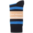 thumbnail image 2 of Jacob Alexander Pair of Men's College Stripe Cotton Dress Socks - Royal Black, 2 of 2