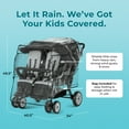 thumbnail image 2 of Foundations 4-Seat Quad Stroller Rain Cover 3 Pack, Easy to Use Snaps Surrounding a Mesh Window, Air Ventilation While Covered (Clear), 2 of 6