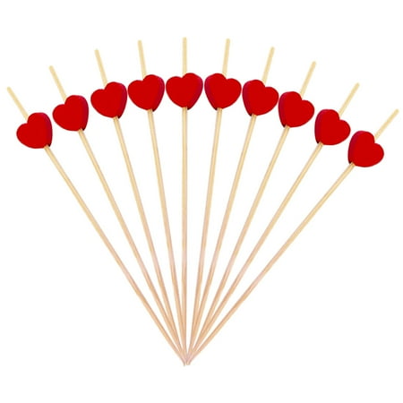 

100pcs Fruit Picks Decorative Food Picks Heart Cocktail Picks Disposable Picks
