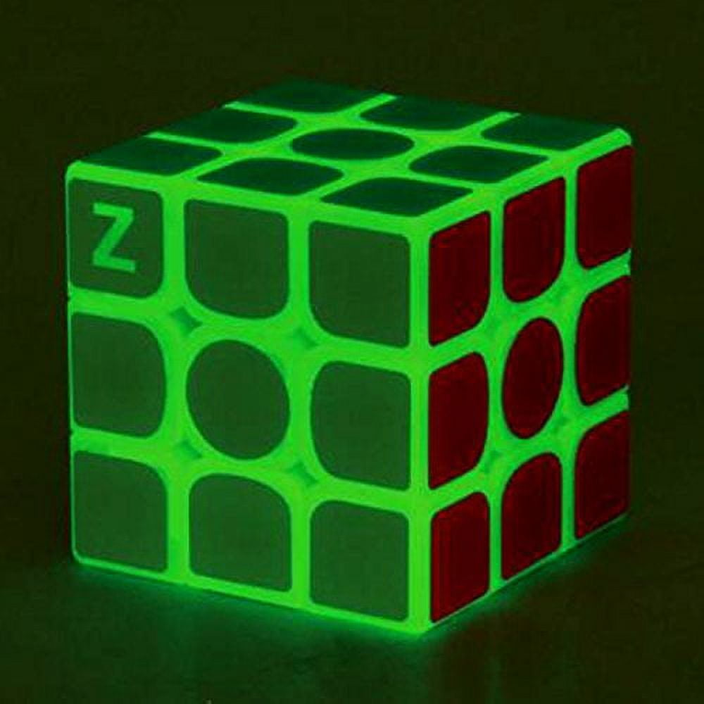 Blue Fluorescent Speed Cube 3x3, Glow in Dark Puzzle, Magic Cube 3