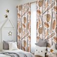 thumbnail image 5 of Blackout Kids Curtains,Beige Baseball Items Pattern Childrens Insulated Curtains Set Of 2,Bedroom Essentials,Toddler Room Decor 52"x84", 5 of 5