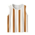 thumbnail image 2 of Spazoro Little and Big Girls Tank Tops Undershirts, Summer Striped Breathable Sleeveless Camisole for Kids Girls Boys Brown Size 12 T, 2 of 6