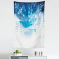 thumbnail image 1 of Winter Tapestry, Christmas Trees Setting with Snowflakes and Stars New Year Graphic Image, Fabric Wall Hanging Decor for Bedroom Living Room Dorm, 5 Sizes, Blue White, by Ambesonne, 1 of 1