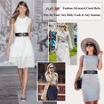 thumbnail image 3 of SUOSDEY Women's Elastic Belt Ladies Stretch Wide Waist Belts for Dresses Pants with Sliver Buckle 2 Pack, 3 of 7