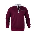 thumbnail image 6 of ZCFZJW Lightweight Hoodie Tops for Men Casual Raglan Long Sleeve Stand Collar Pullover Sweatshirts Trendy Oversized Baggy Outwear Coat with Pockets Wine S, 6 of 9