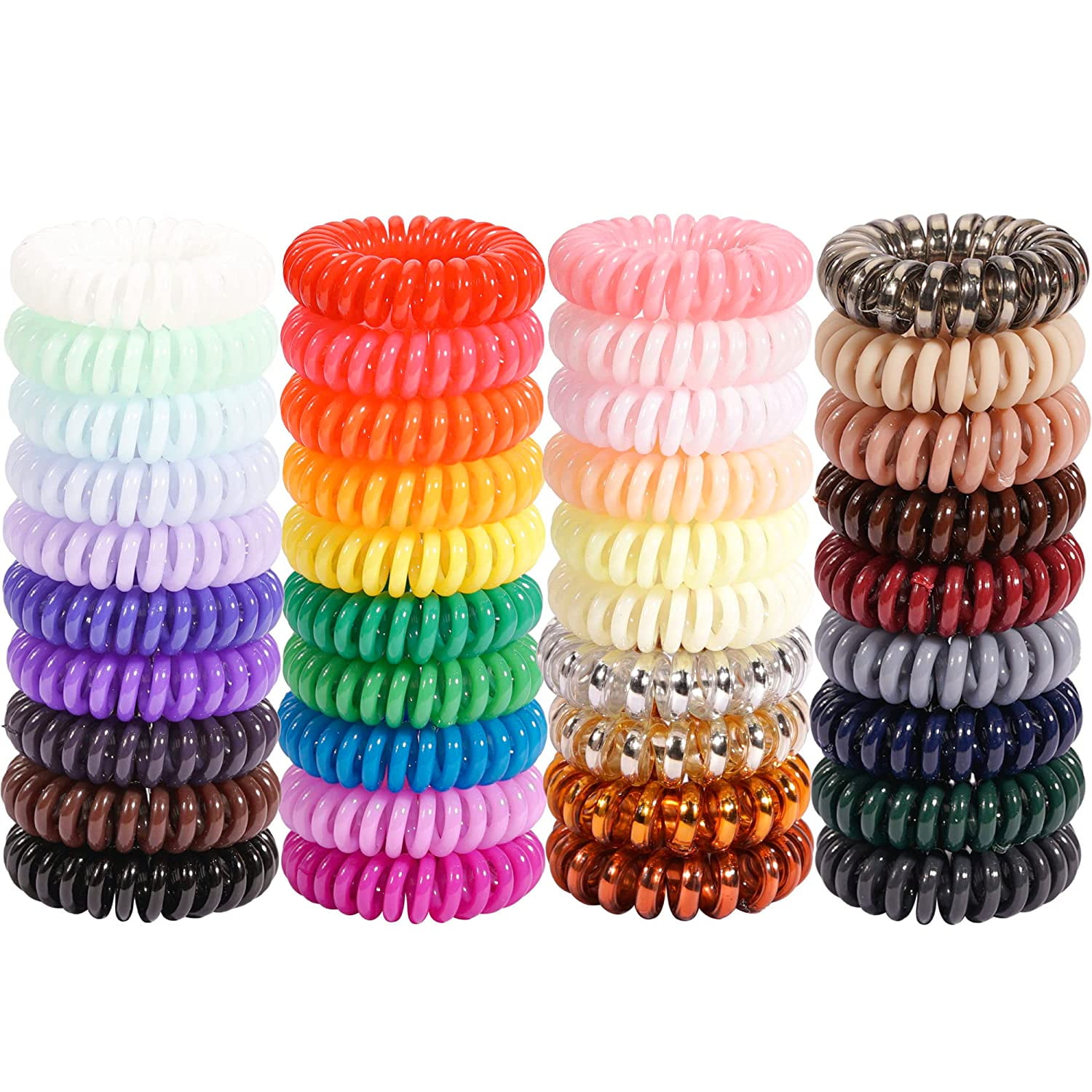 Spiral Hair Ties, Small Coil Hair Ties,40PCS Hair Elastics for Girls