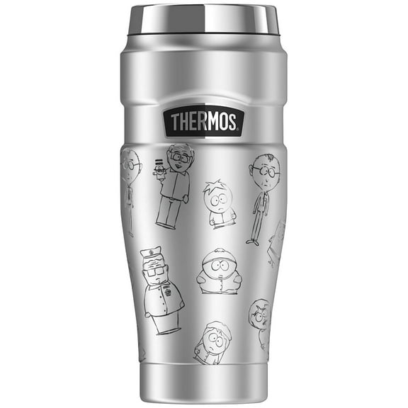 South Park South Park Sketched THERMOS STAINLESS KING Stainless Steel Travel Tumbler, Vacuum insulated & Double Wall, 16oz