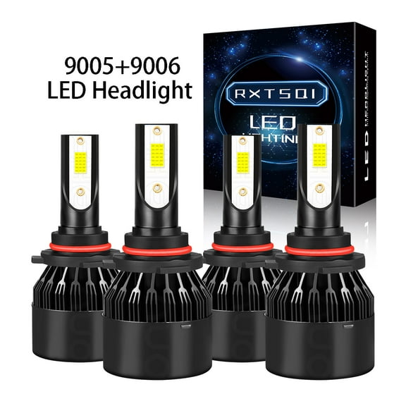 9005 9006 Combo LED Headlight Bulbs for Honda Civic 1988-1991 High Low Beam Lights White,c9
