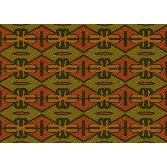 Ahgly Company Indoor Rectangle Patterned Dark Bisque Brown Area Rugs, 2' x 4'