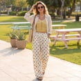 thumbnail image 5 of Evdexr Women's Polka Dot Pants Wide Leg Drawstring Pant Summer 2026 Lightweight Vacation Pant Elastic Waist Palazzo Loose Fit Casual Trousers with Pocket 2XL, 5 of 7