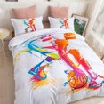thumbnail image 3 of 3D Graffiti Abstract Sports Colorful Basketball Player Quilt Cover Set Bedding, 3 of 10