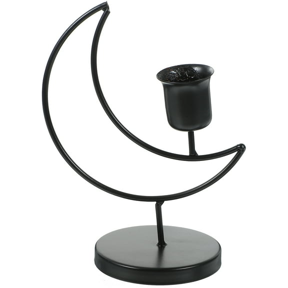 OUNONA  Candle Iron Moon Candlestick Family Gathering Decoration Unique Holder