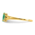 thumbnail image 4 of Solid 14k Yellow Gold Emerald Green May Gemstone Birthstone Marquise Engagement Ring Size 6, 4 of 6