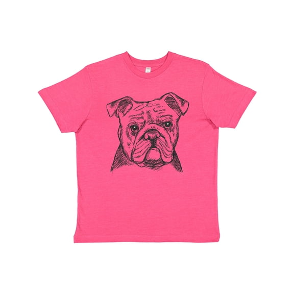 Inktastic English Bulldog Sketch Portrait Youth T-Shirt