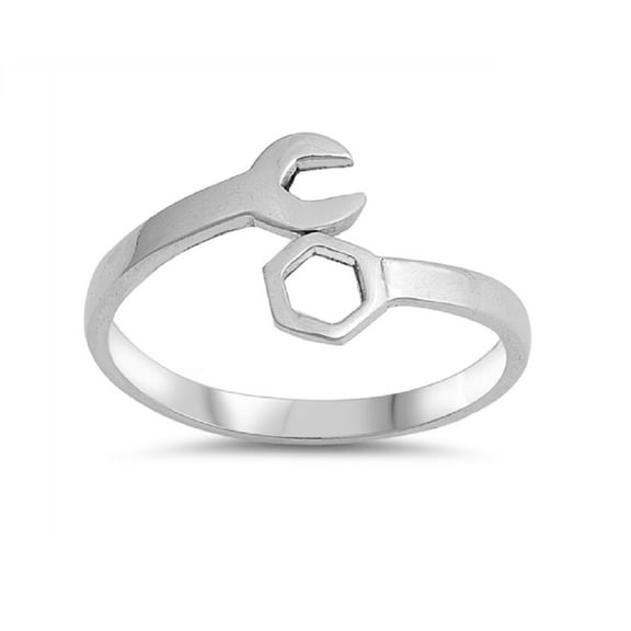 Sterling Silver Plain Wrench Ring
