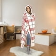 thumbnail image 1 of Safdie & Co. Couverture Jeté à Capuche Hoodzy Ultra Doux en Sherpa Réversible Carreaux Rouges, 1 of 3