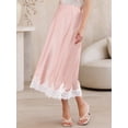thumbnail image 4 of DARING DIVA Women's A-Line Silk Cocktail Wedding Midi Dress Medium Pink, 4 of 6